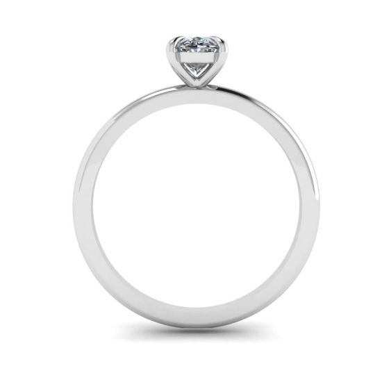 Classic Oval Diamond Solitaire Ring White Gold, More Image 0
