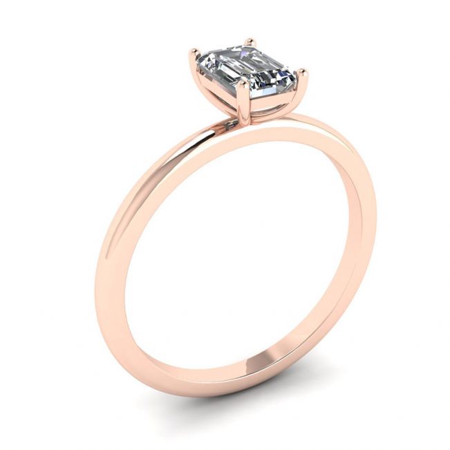 Emerald Cut Diamond Ring Rose Gold - Photo 3