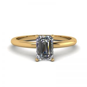 Emerald Cut Diamond Ring Yellow Gold