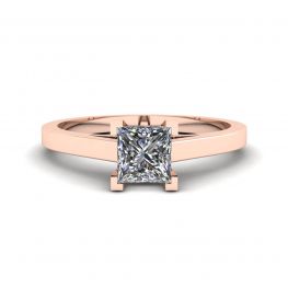 Princess Cut Diamond Ring in 18K Rose Gold