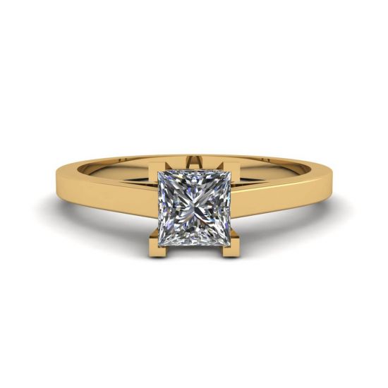 Princess Cut Diamond Ring in 18K Yellow Gold, Enlarge image 1