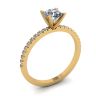Classic Round Diamond Ring with thin side pave Yellow Gold, Image 4