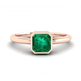 Stylish Square Emerald Ring in 18K Rose Gold Stylish Square Emerald Ring in 18K Rose Gold