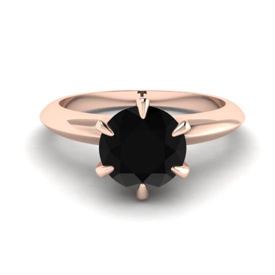 Engagement Ring Rose Gold 1 carat Black Diamond 2980R, Enlarge image 1