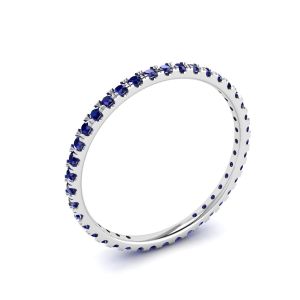 Riviera Pave Sapphire Eternity Ring White Gold - Photo 3
