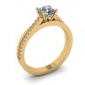 Asymmetrical Side Pave Engagement Ring Yellow Gold, Image 4