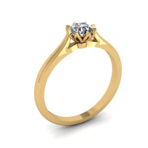 Lotus Diamond Engagement Ring Yellow Gold - Photo 3