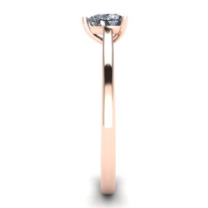 Simple Flat Ring with Heart Diamond Rose Gold - Photo 2