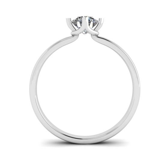 Reversed Prong Style Round Diamond Ring,  Enlarge image 4