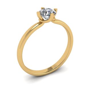 Reversed Prong Style Round Diamond Ring in Yellow Gold - Photo 3