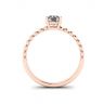 Round Diamond Solitaire on Beaded Ring in Rose Gold, Image 2
