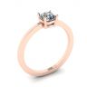 Round Diamond Solitaire Simple 18K Rose Gold Ring, Image 4