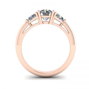 Three Diamond Ring in 18K Rose Gold - Photo 1