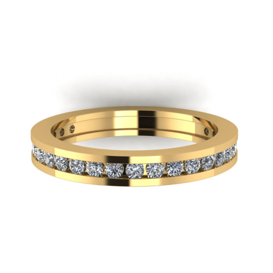 Channel Setting Eternity Diamond Ring Yellow Gold, Enlarge image 1