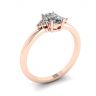 Oval Diamond with 3 Side Diamonds Ring Rose Gold, Image 4