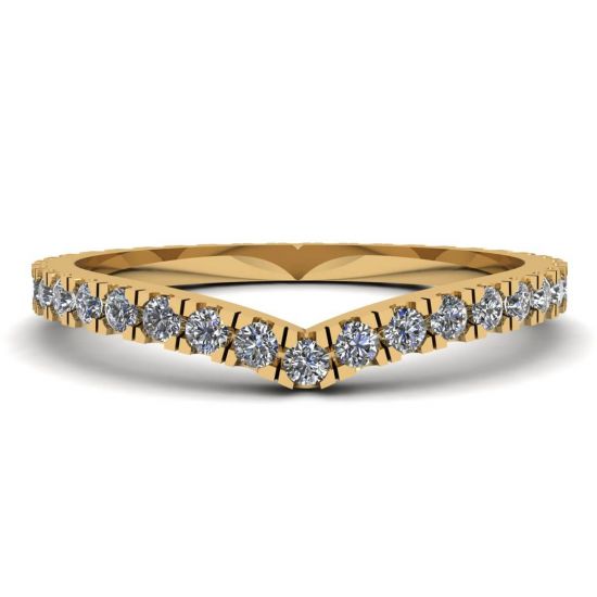 Curved Diamond Eternity Band Yellow Gold, Enlarge image 1