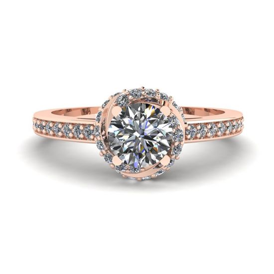Rose Gold Ring with Diamonds, Enlarge image 1