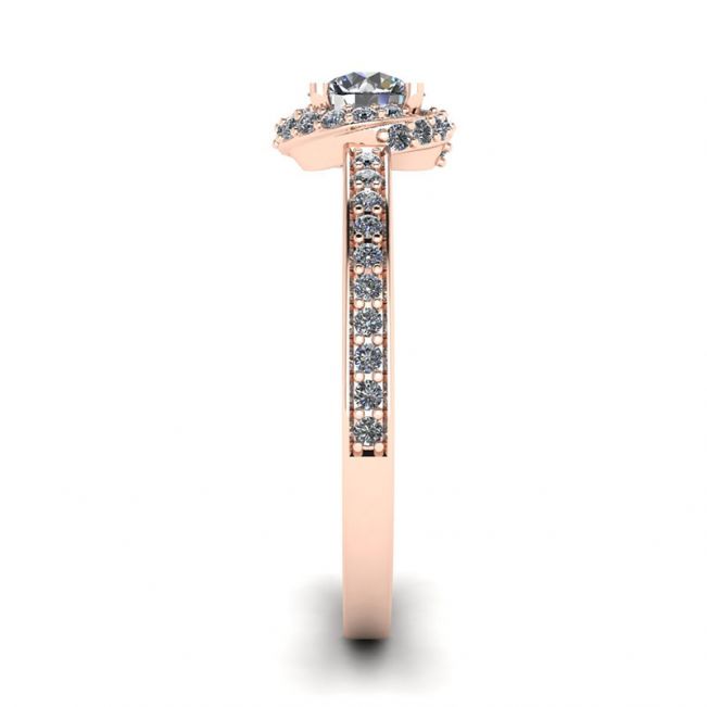Rose Gold Ring with Diamonds - Photo 2