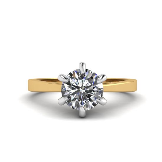 Mixed Gold Engagement ring with Diamond, Enlarge image 1