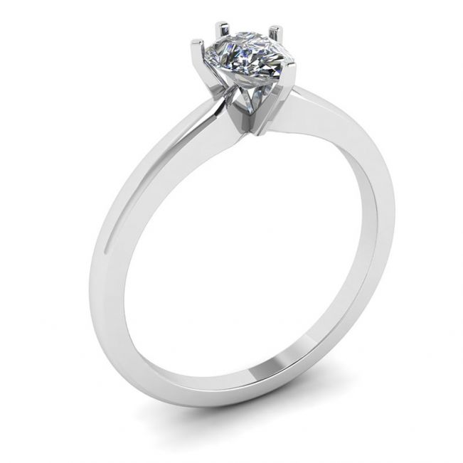 Pear Diamond Solitaire Ring in 6 prongs - Photo 3