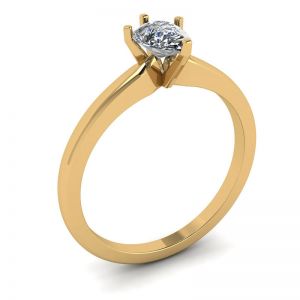 Pear Diamond Solitaire Ring in 6 prongs Yellow Gold - Photo 3