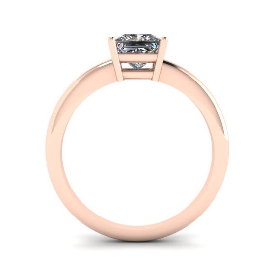 Princess Cut Simple Solittaire Ring in Rose Gold, More Image 0
