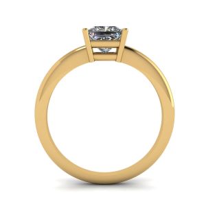 Princess Cut Simple Solittaire Ring in Yellow Gold - Photo 1
