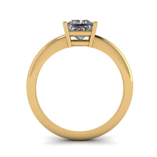 Princess Cut Simple Solittaire Ring in Yellow Gold, More Image 0