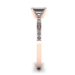 18K Rose Gold Ring with Emerald Cut Diamond - Photo 2