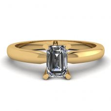Rectangular Diamond Ring in White-Yellow Gold
