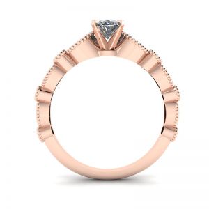 Oval Diamond Romantic Style Ring Rose Gold - Photo 1