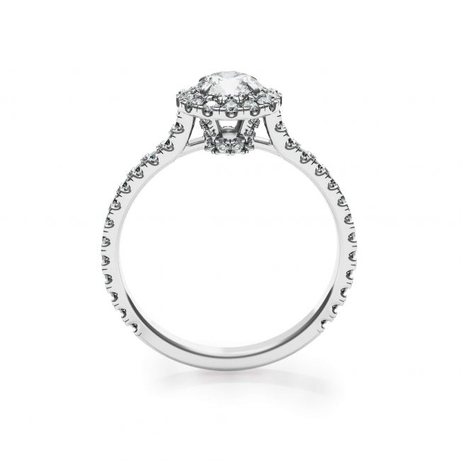 Halo Round Cut Diamond Ring - Photo 1