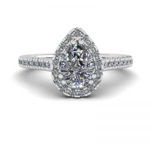 Halo Diamond Pear Cut Ring