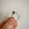 3 carat Emerald Ring with Side Diamonds Baguette Yellow Gold, Image 6