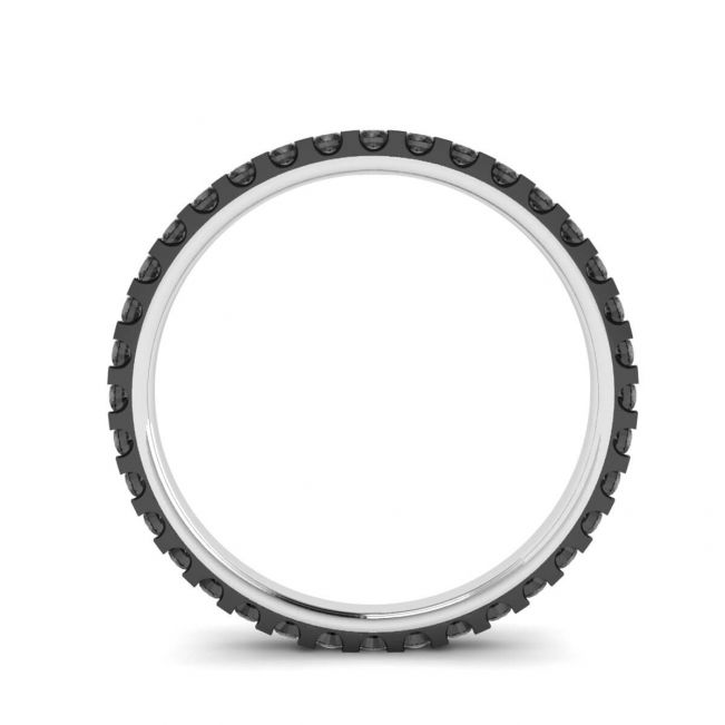 Black Diamonds Pave Eternity Ring White Gold - Photo 1