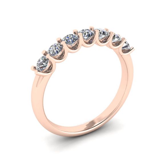 Classic Seven Round Diamond Ring Rose Gold,  Enlarge image 4