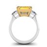 Emerald Cut Yellow Sapphire Ring White Gold, Image 2