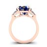 Three Stone Ring with Sapphire Rose Gold, Image 2