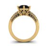 6-Prong Black Diamond with Duo-color Pave Ring  Yellow Gold, Image 2