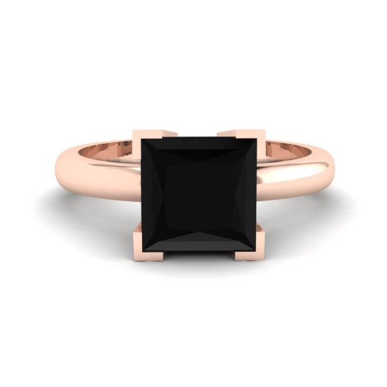 Black Diamond Ring Rose Gold, Enlarge image 1