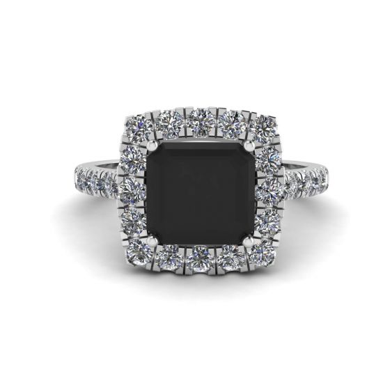 Princess Black Diamond Ring, Enlarge image 1