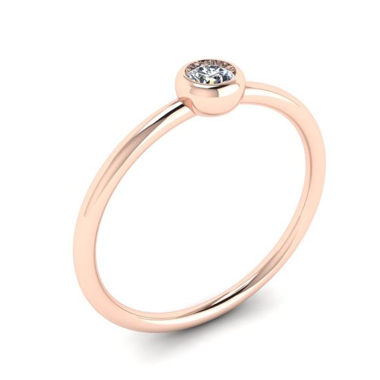 Round Diamond Small Ring La Promesse Rose Gold,  Enlarge image 4