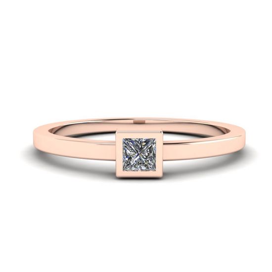 Princess Diamond Small Ring La Promesse Rose Gold, Enlarge image 1