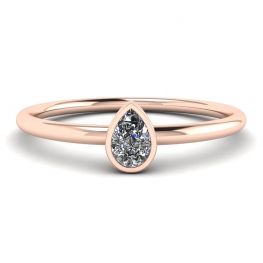 Pear Diamond Small Ring La Promesse Rose Gold Pear Diamond Small Ring La Promesse Rose Gold
