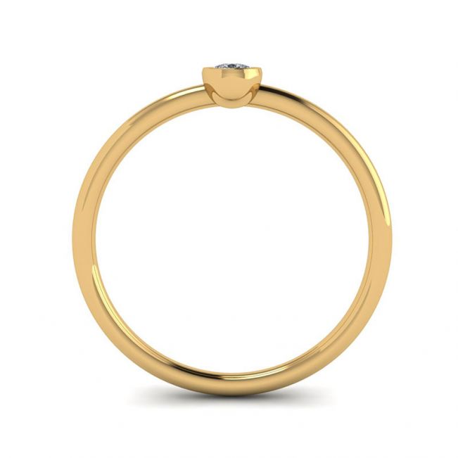 Pear Diamond Small Ring La Promesse Yellow Gold - Photo 1