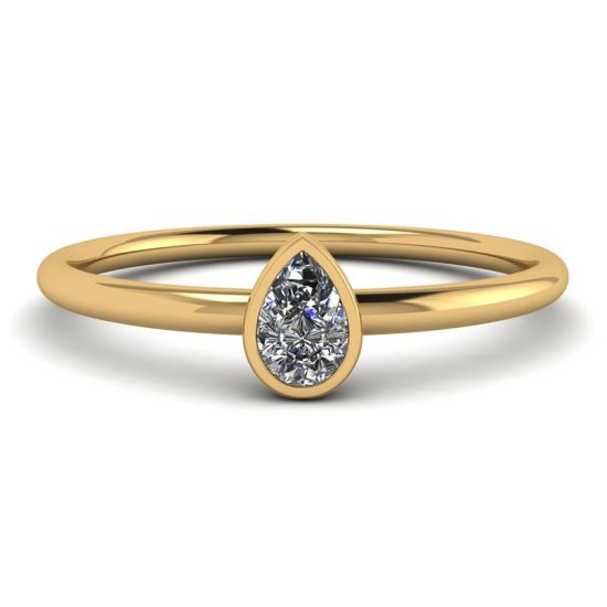 Pear Diamond Small Ring La Promesse Yellow Gold, Enlarge image 1