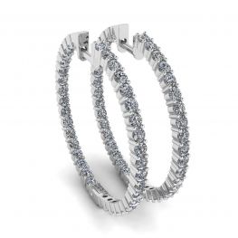 Thin Hoop Earrings with Diamonds Thin Hoop Earrings with Diamonds