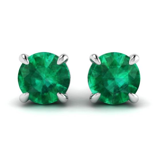 Classic Emerald Stud Earrings, Enlarge image 1