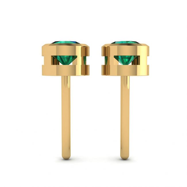Emerald Stud Earrings in Yellow Gold - Photo 1