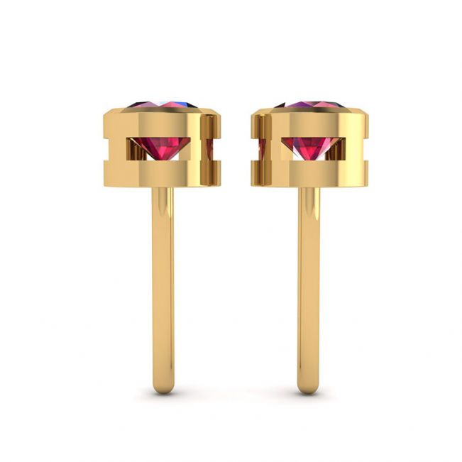 Ruby Stud Earrings in Yellow Gold - Photo 1